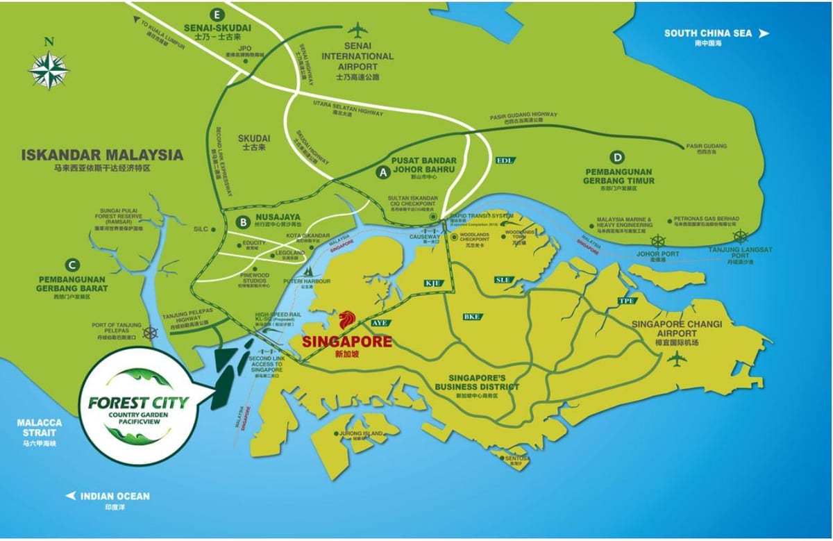 mapa de bosque de la ciudad de malasia