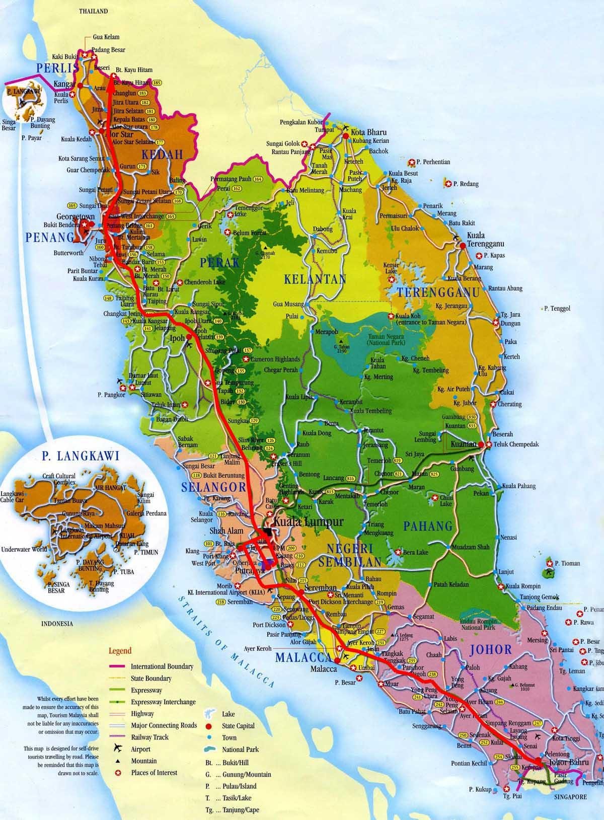 mapa del sur de malasia