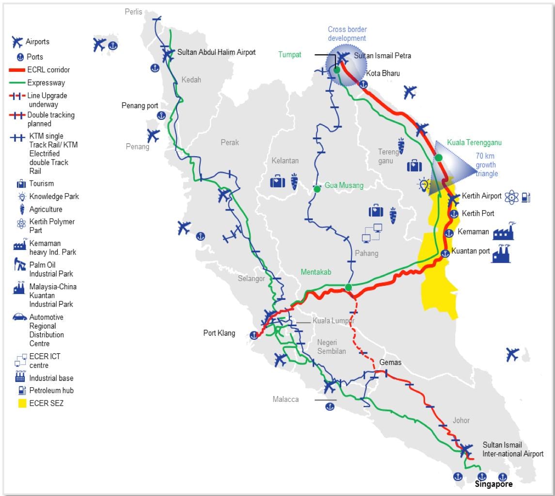 mapa de la costa este de malasia