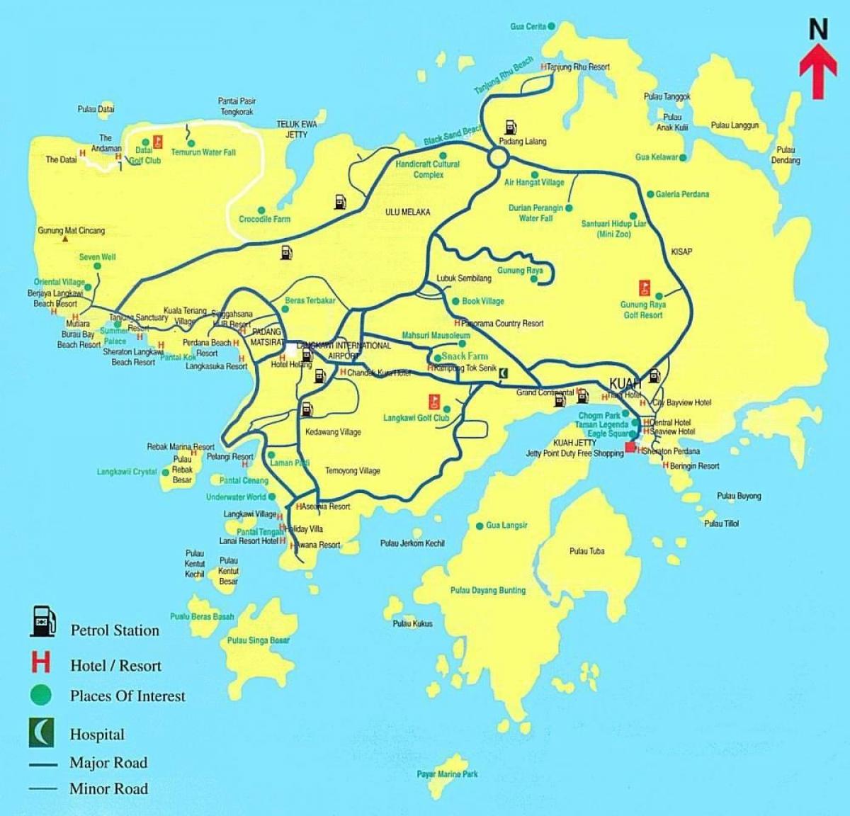 mapa de malasia y de langkawi