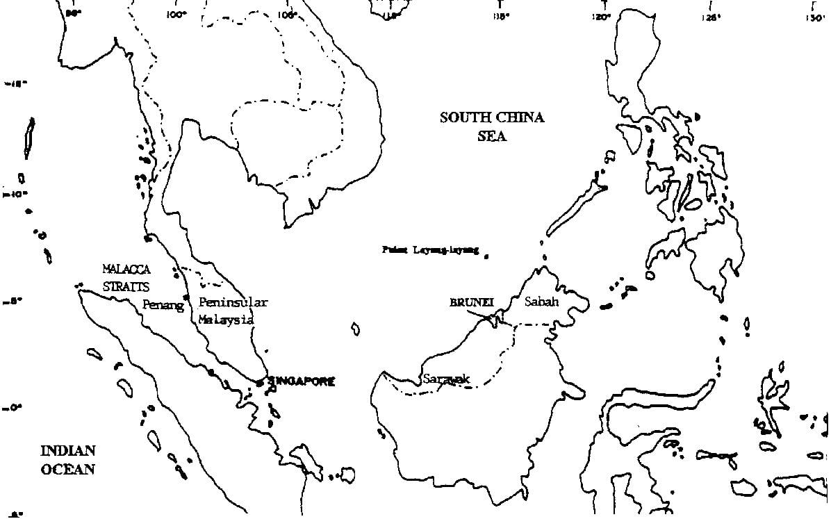 mapa de malasia el dibujo del mapa