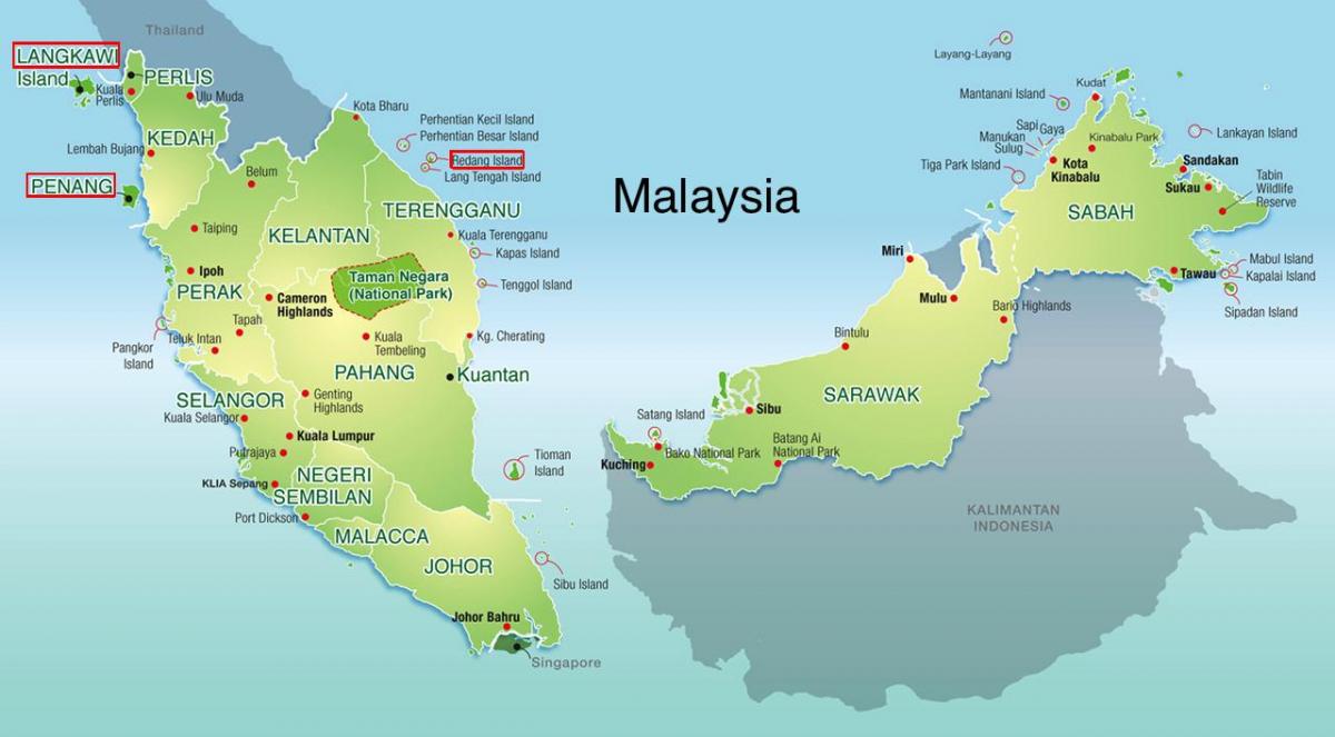 mapa de malasia y las islas