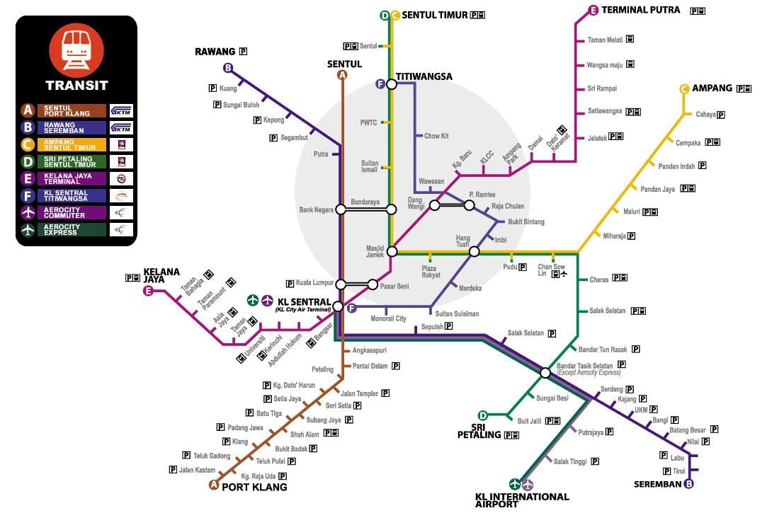 mapa de malasia de transporte