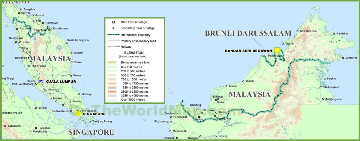 malasia geografía mapa