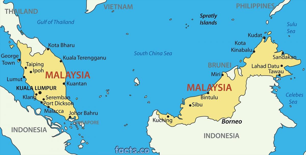 un mapa de malasia