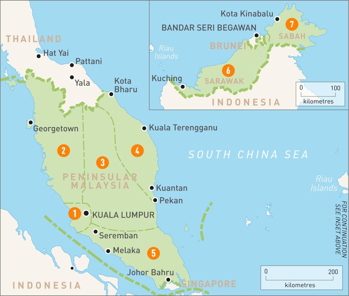 malasia regiones mapa