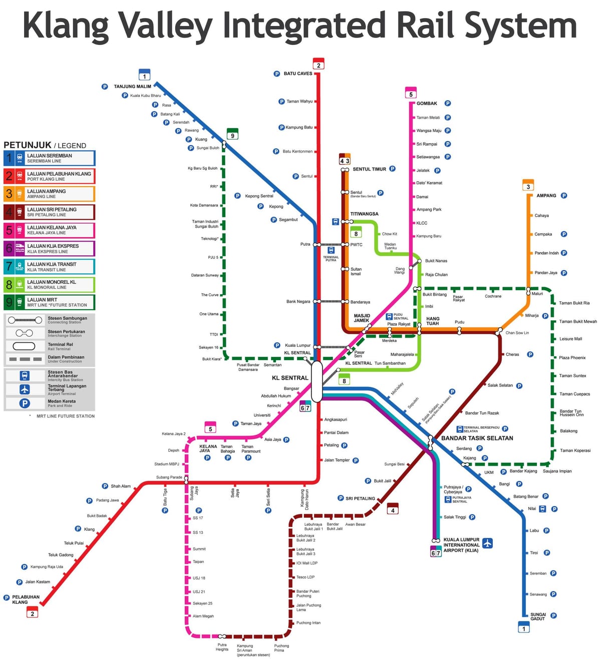tránsito mapa de malasia