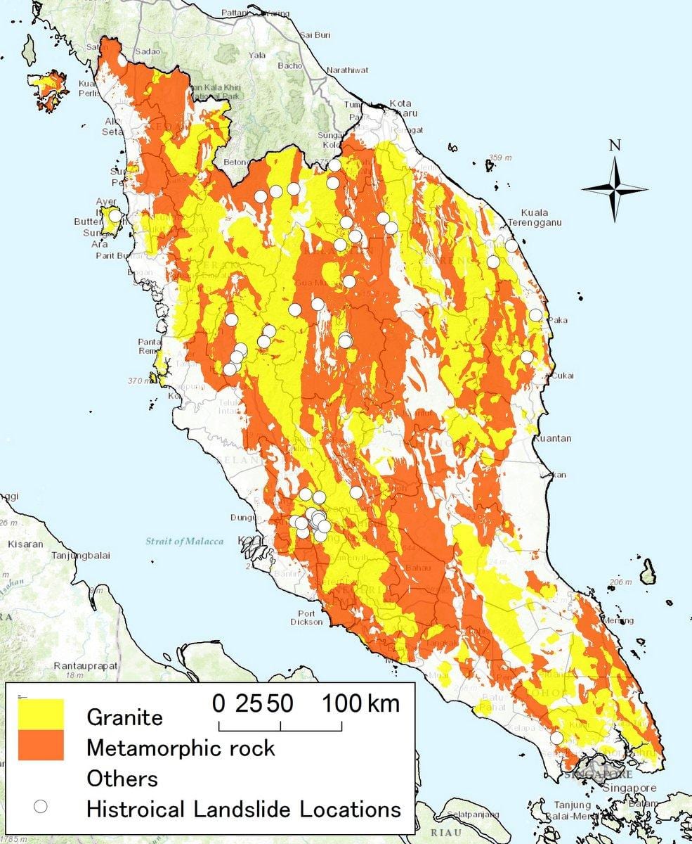 mapa geológico de malasia