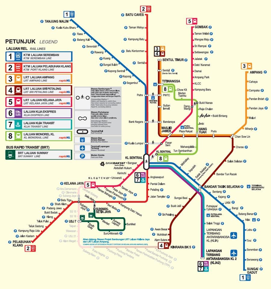 malasia mrt mapa de 2016