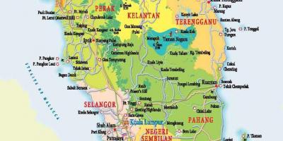 Mapa del oeste de malasia