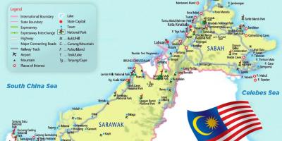 Mapa del este de malasia