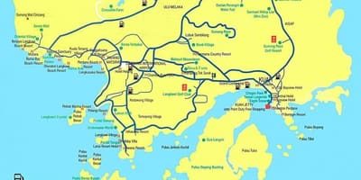 Mapa de malasia y de langkawi