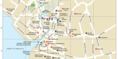 Mapa de malaca, malasia