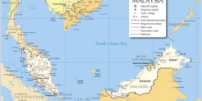 Aeropuertos en malasia mapa