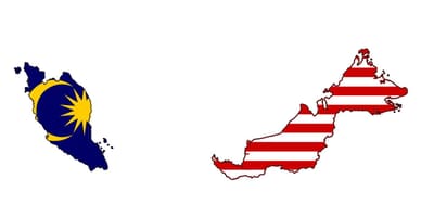 Mapa de la bandera de malasia