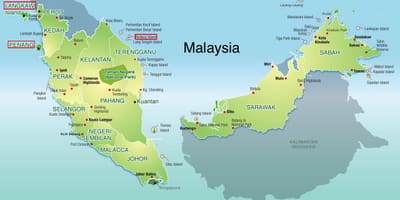 Mapa de malasia hoteles de playa