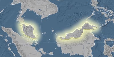 Mapa de malasia elevación 