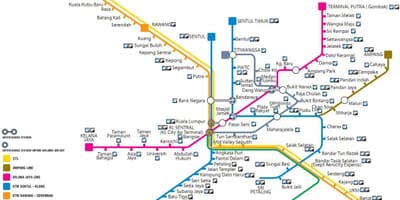 Mapa de transporte público de malasia