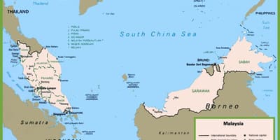 Mapa político de malasia 