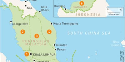 Malasia regiones mapa