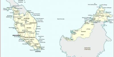 Mapa detallado de malasia