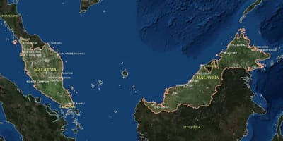 Mapa de mapa en malasia