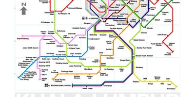 Mrt de la línea 3 del mapa de ruta de malasia