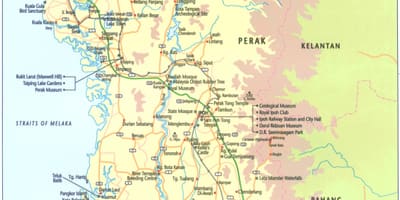 Mapa de estado de perak, malasia
