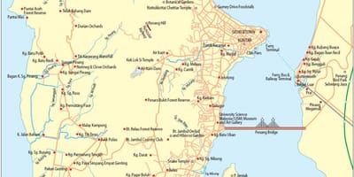 Mapa de pulau pinang, malasia